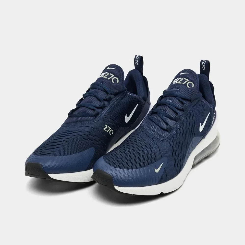 Men's 9-Nike Air Max 270 Midnight Navy Blue White Shoes Sneakers AH8050-406  NEW